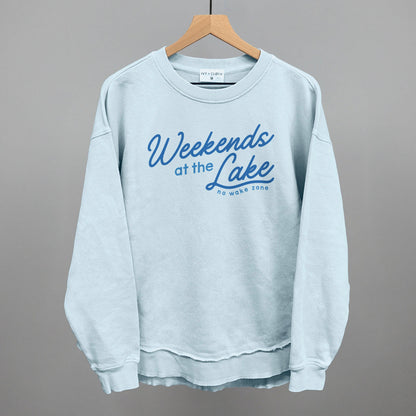 Weekends At The Lake Blue Funny Oversized Terry Poncho in Nantucket Breeze – Ivy + Cloth