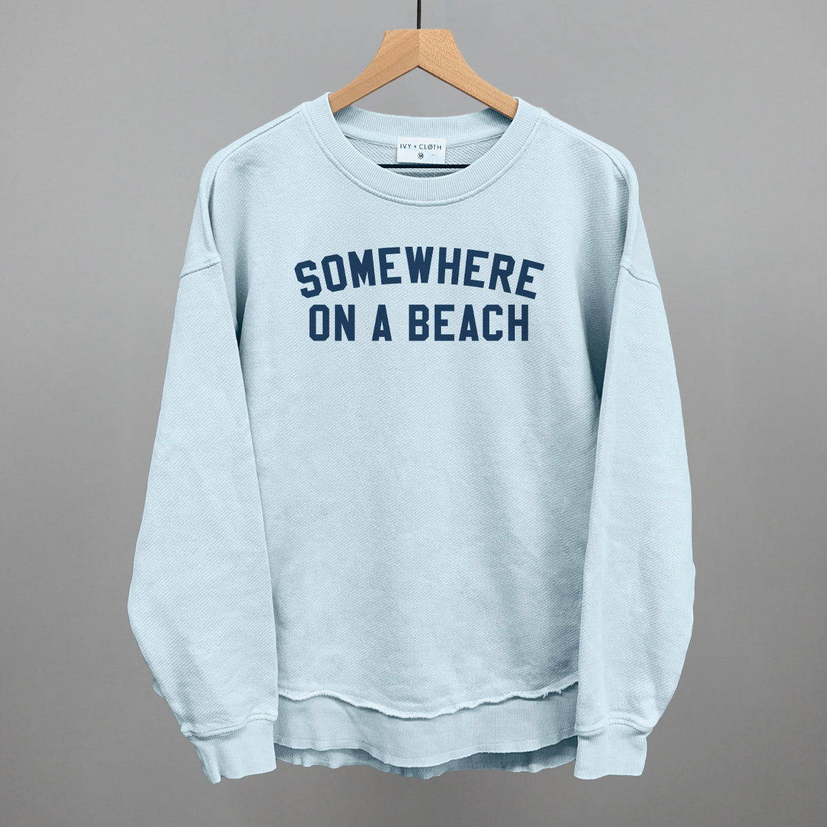 Somewhere On A Beach graphic top in Nantucket Breeze