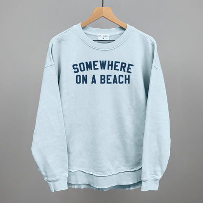 Somewhere On A Beach graphic top in Nantucket Breeze