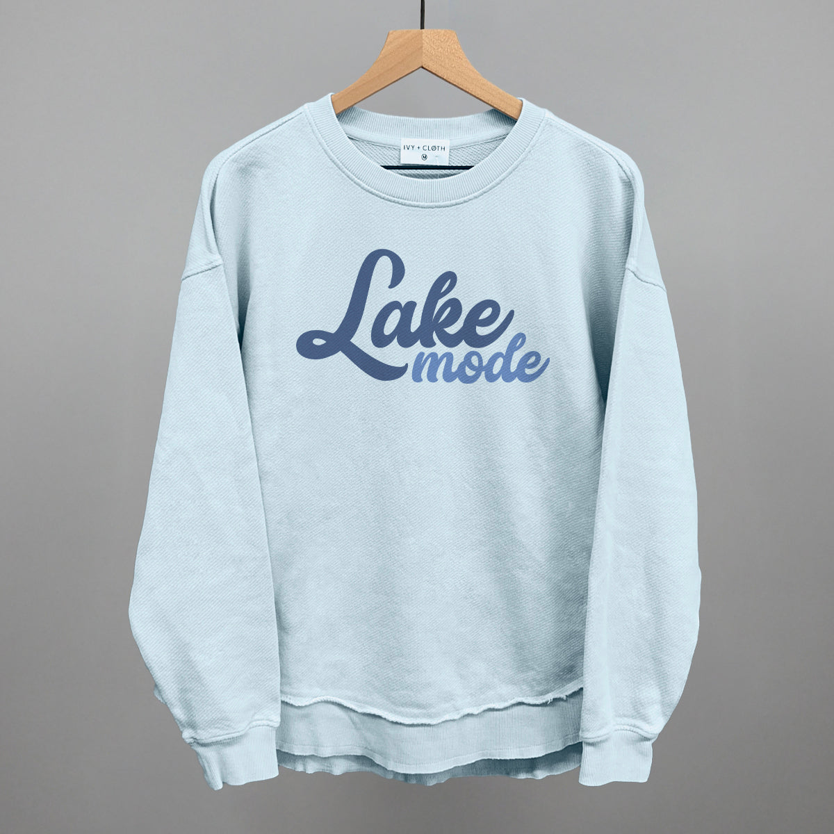 Lake Mode Script Funny Oversized Terry Poncho in Nantucket Breeze – Ivy + Cloth