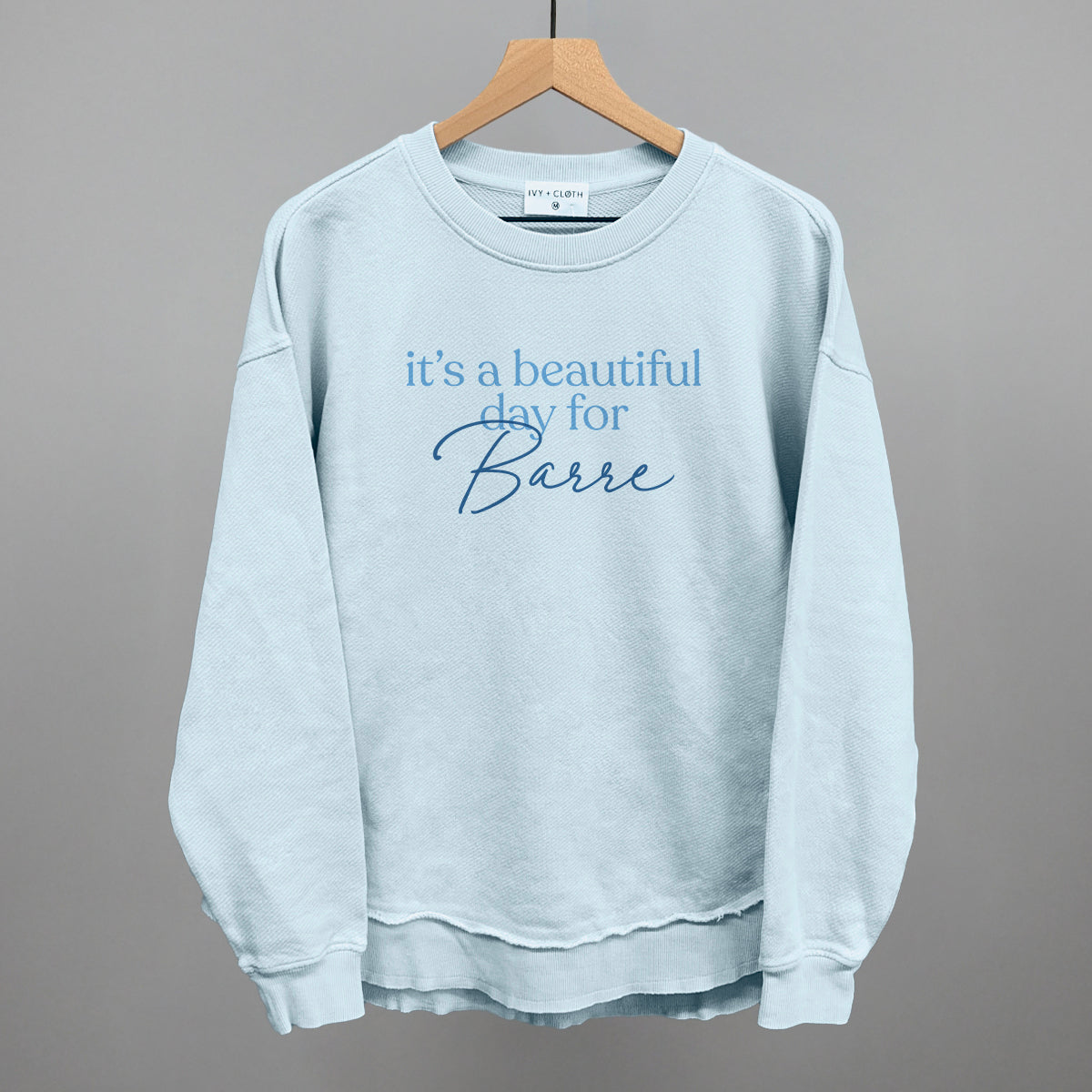 It's A Beautiful Day For Barre graphic top in Nantucket Breeze