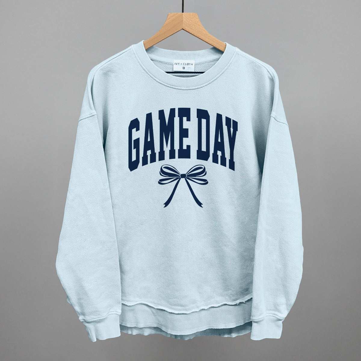 Game Day Arch And Bow Funny Oversized Terry Poncho in Nantucket Breeze – Ivy + Cloth