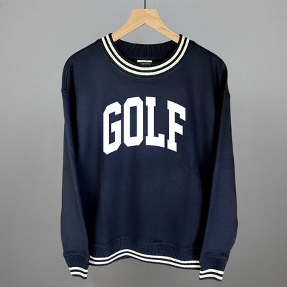Golf Arch (White) Funny Oversized Varsity Crewneck Sweatshirt in Navy – Ivy + Cloth