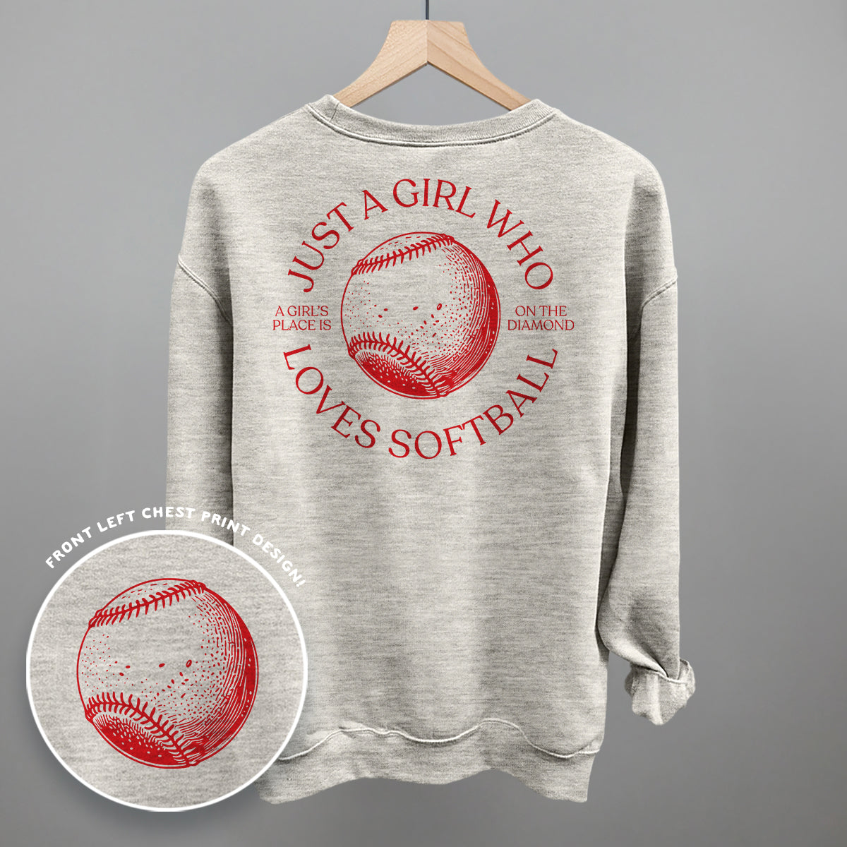 Just A Girl Who Loves Softball (Back Print) Funny Sweatshirt in Oatmeal – Ivy + Cloth