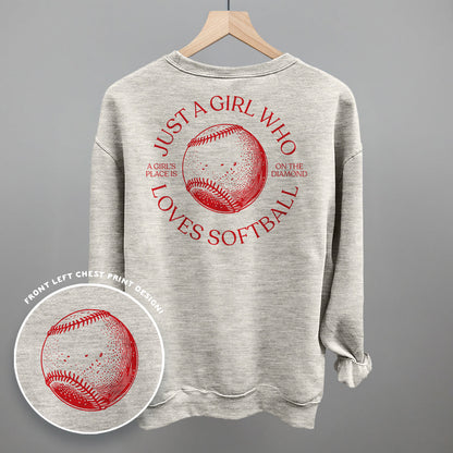 Just A Girl Who Loves Softball (Back Print) Funny Sweatshirt in Oatmeal – Ivy + Cloth