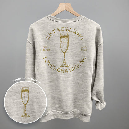 Just A Girl Who Loves Champagne (Back Print) Funny Sweatshirt in Oatmeal – Ivy + Cloth
