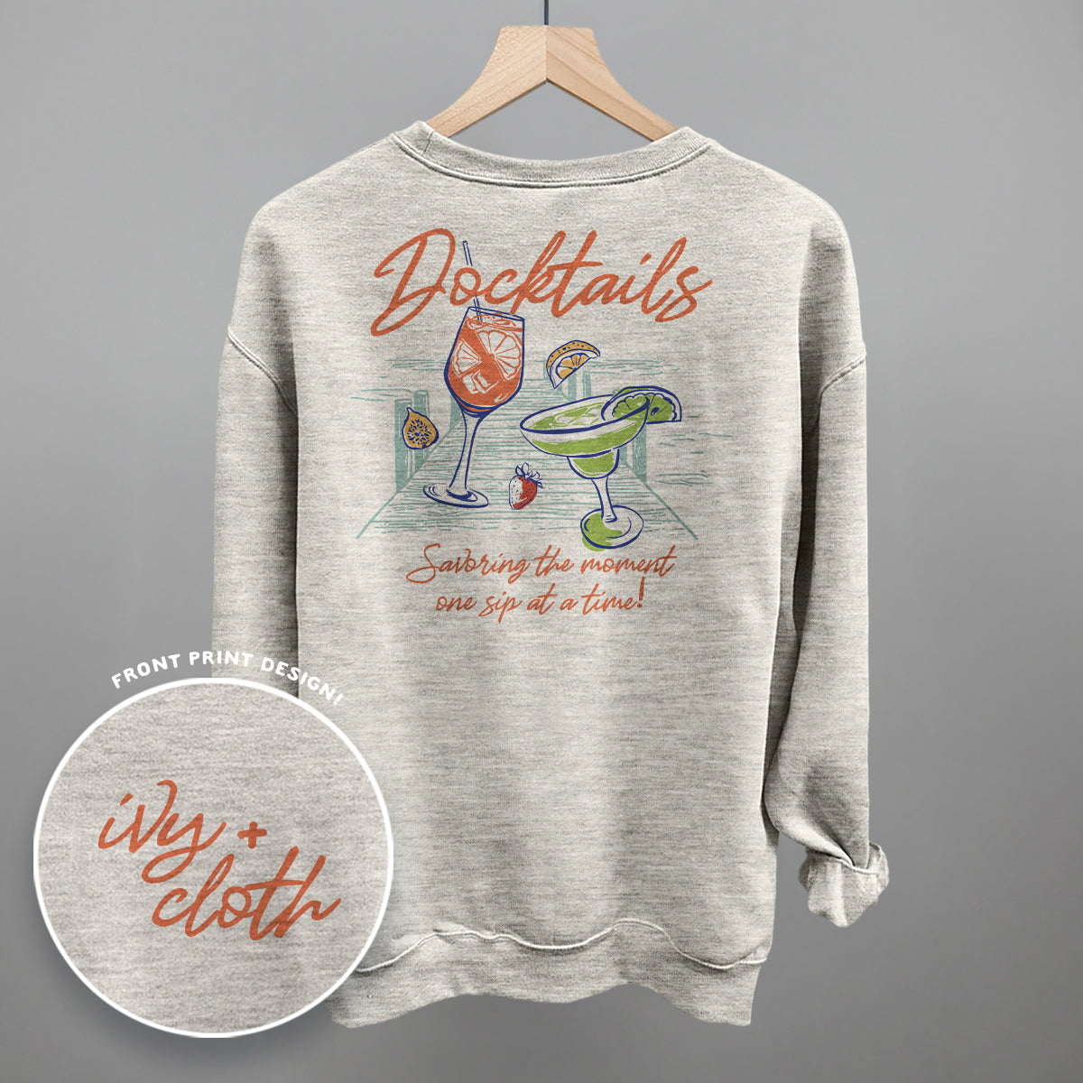 Docktails (Back Print) Funny Sweatshirt in Oatmeal – Ivy + Cloth