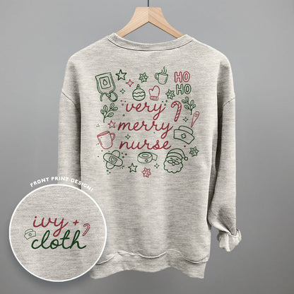 Very Merry Nurse Doodles (Back Print) Funny Sweatshirt in Oatmeal – Ivy + Cloth