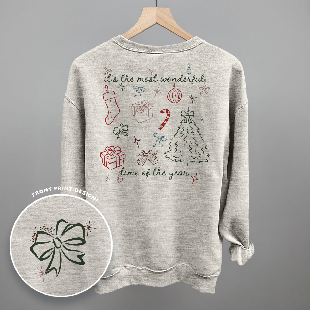 Wonderful Time Doodles (Back Print) Funny Sweatshirt in Oatmeal – Ivy + Cloth