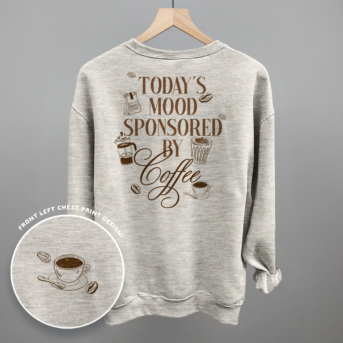 Mood Sponsored By Coffee graphic top in Oatmeal