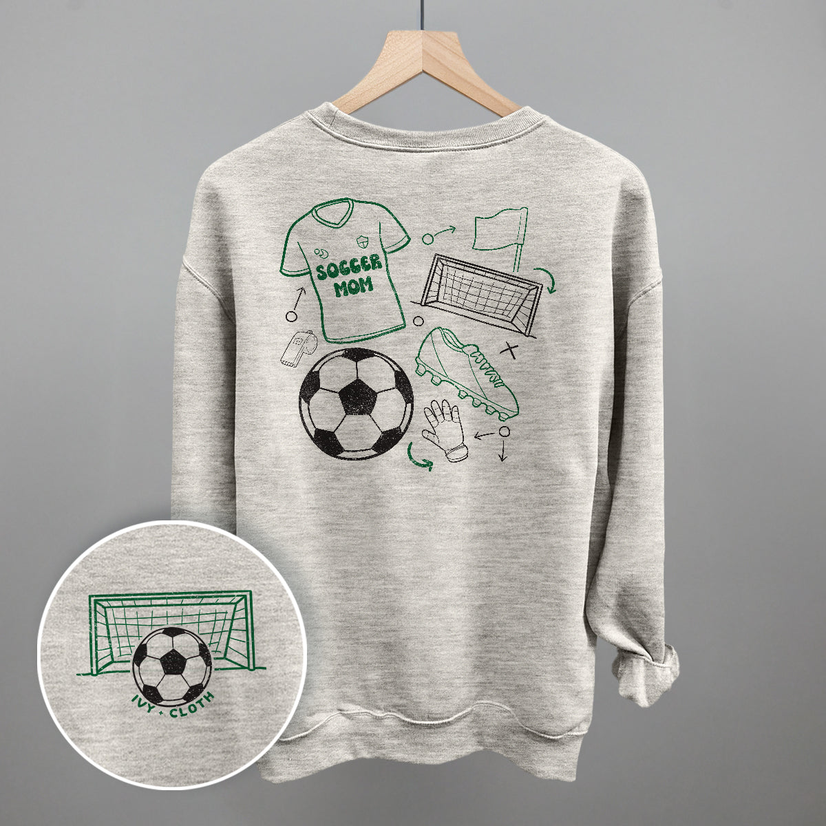 Soccer Mom Doodle (Back Print) Funny Sweatshirt in Oatmeal – Ivy + Cloth