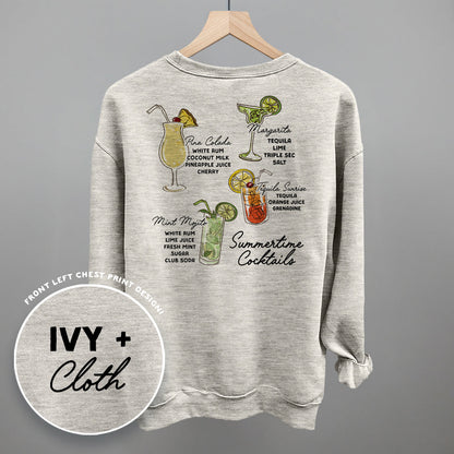 Summertime Cocktails (Back Print) Funny Sweatshirt in Oatmeal – Ivy + Cloth