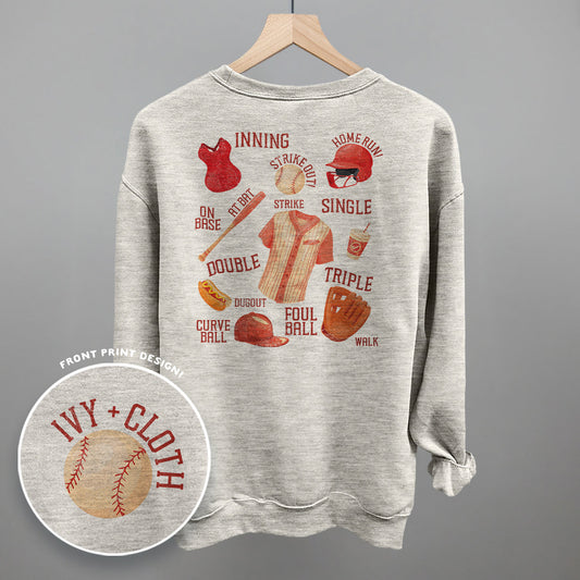 Baseball Doodles (Red) (Back Print) Funny Sweatshirt in Oatmeal – Ivy + Cloth