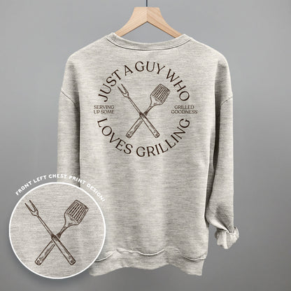 Just A Guy Who Loves Grilling graphic top in Oatmeal