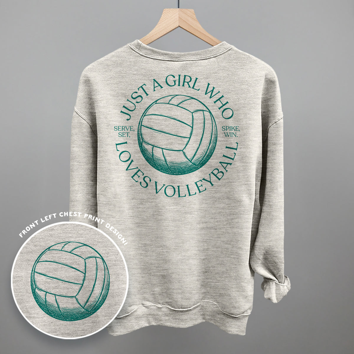 Just A Girl Who Loves Volleyball (Back Print) Funny Sweatshirt in Oatmeal – Ivy + Cloth