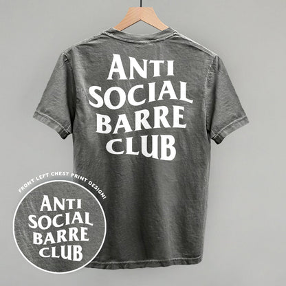 Anti Social Barre Club (White) (Back Print) Funny Comfort Colors T-Shirt in Pepper – Ivy + Cloth