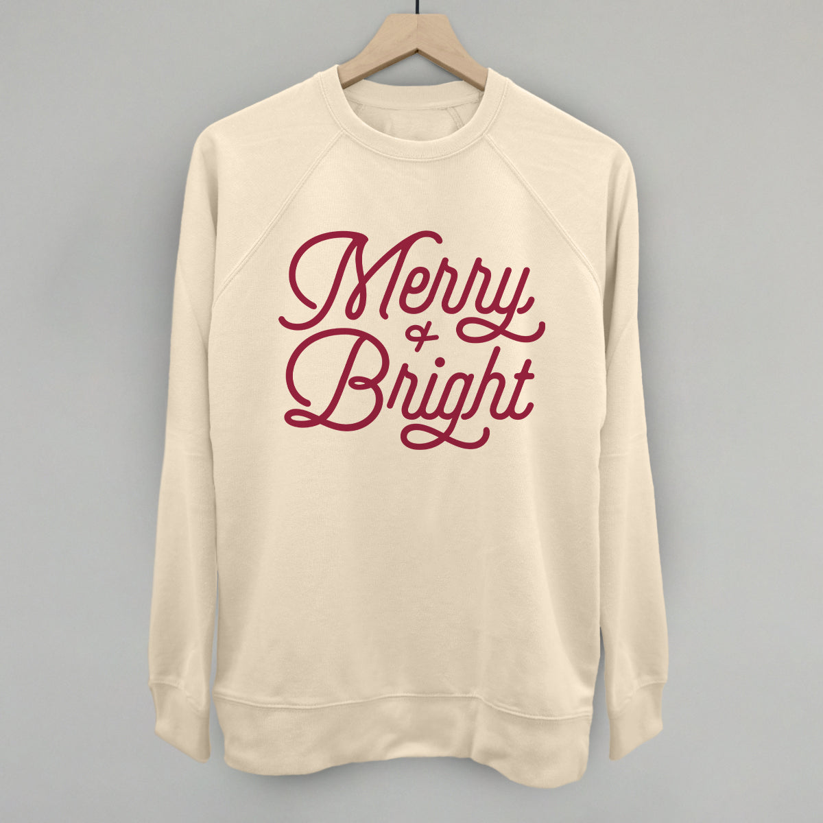 Merry And Bright (Monoline Script) Funny Oversized Terry Poncho – Ivy + Cloth