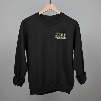 Good Mood Sponsored By The Beach graphic crewneck sweatshirt in Black