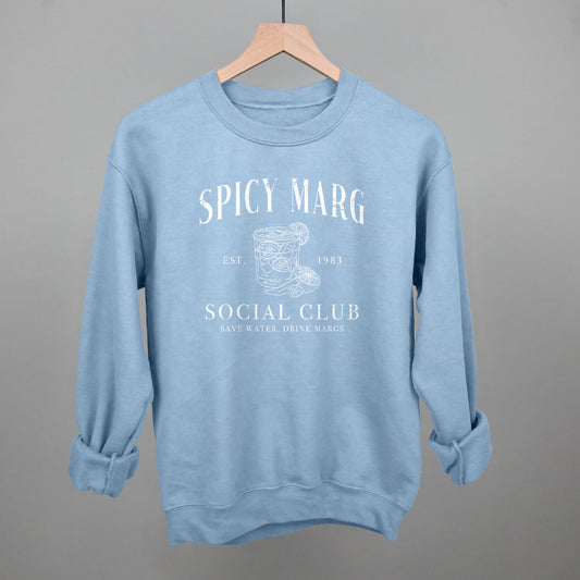 Spicy Marg Social Club Funny Sweatshirt in Light Blue – Ivy + Cloth