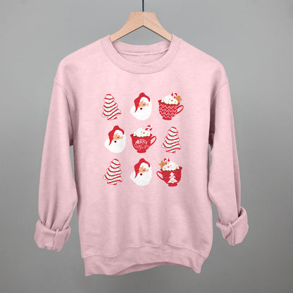 Christmas Tree Cake Santa Funny Sweatshirt in Light Pink – Ivy + Cloth