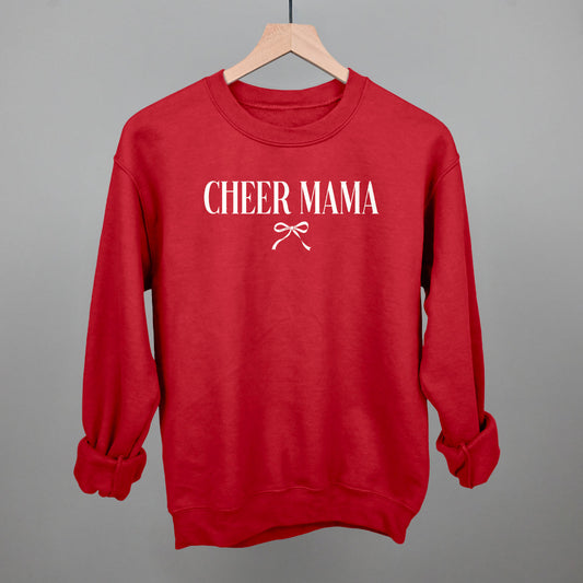 Cheer Mama Bow graphic crewneck sweatshirt in Red