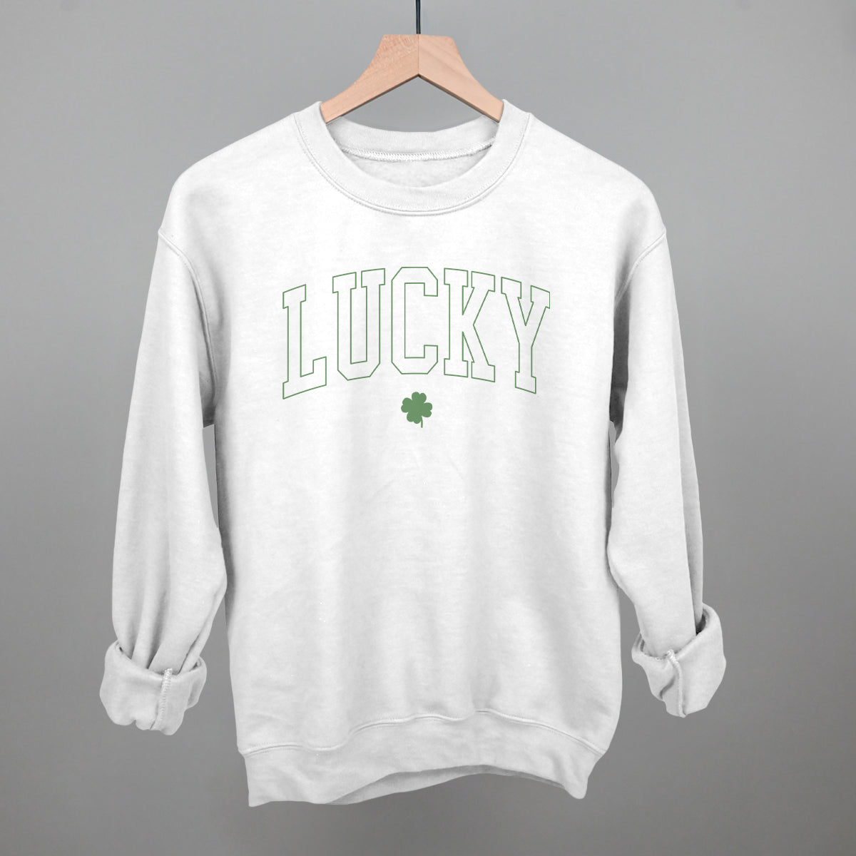 Lucky Clover (Collegiate) Funny Sweatshirt in White – Ivy + Cloth
