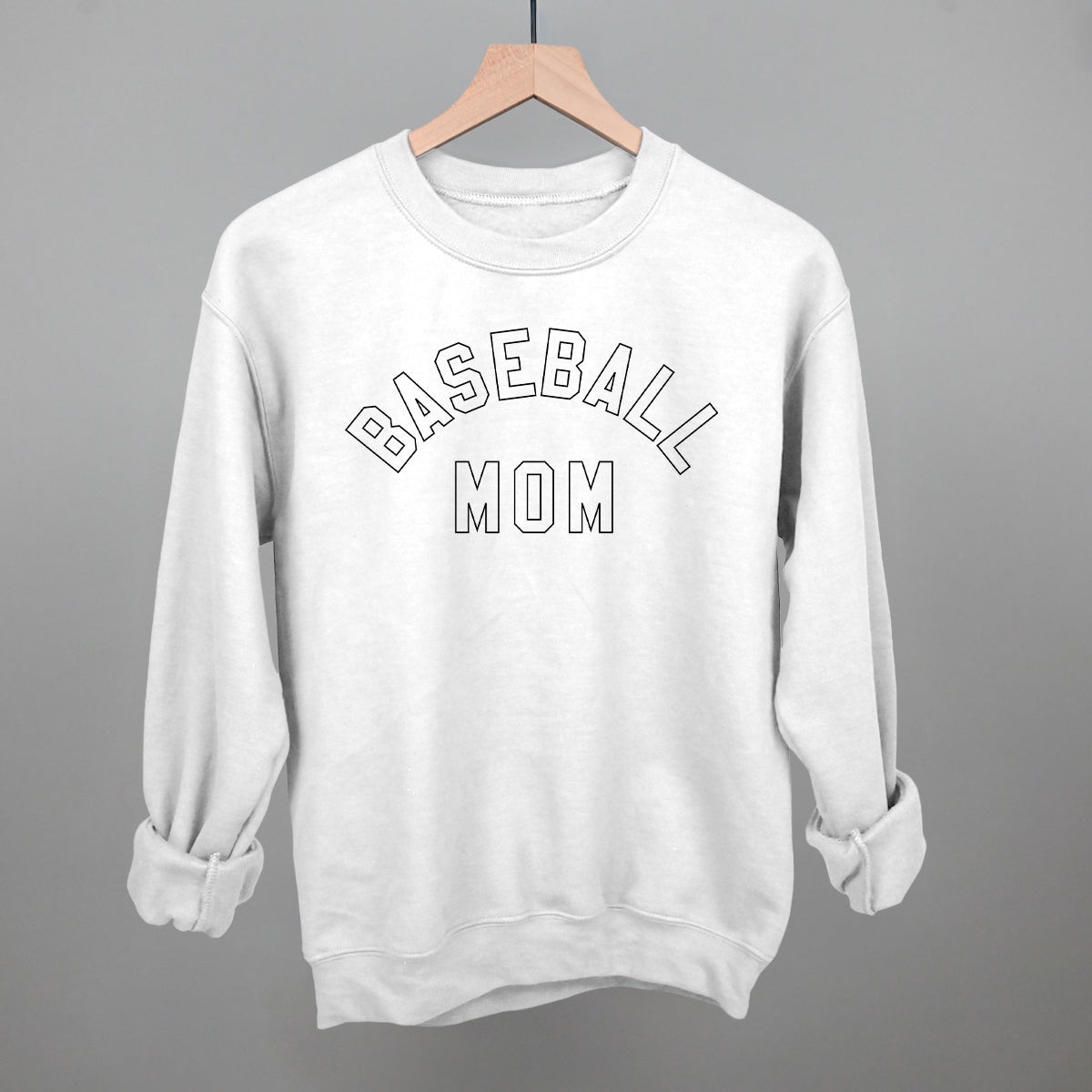 Baseball Mom (Collegiate) Funny Sweatshirt in White – Ivy + Cloth