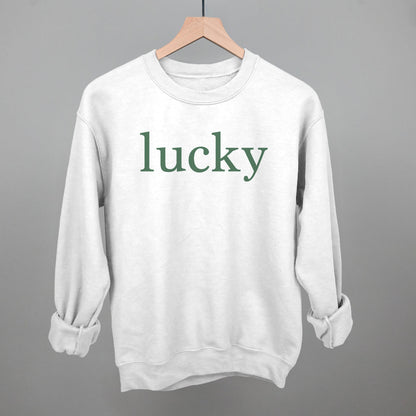 Lucky Funny Sweatshirt in White – Ivy + Cloth