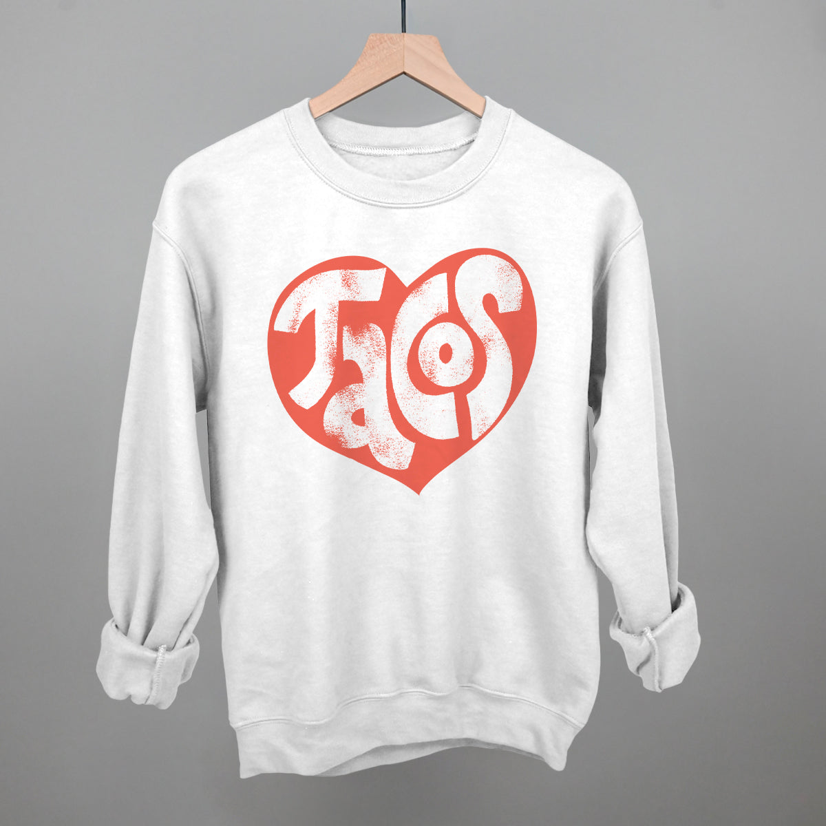 Tacos Heart Funny Sweatshirt in White – Ivy + Cloth