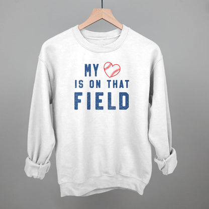 My Heart Is On That Field Funny Sweatshirt in White – Ivy + Cloth