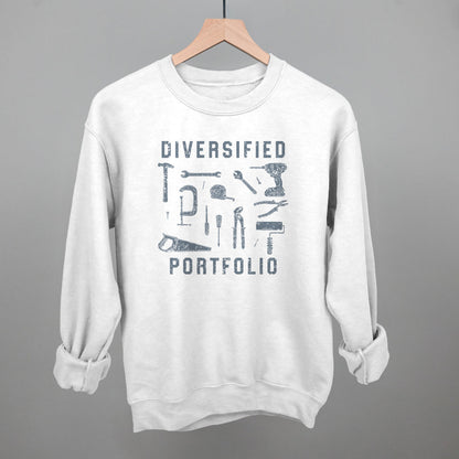 Diversified Portfolio Tools graphic crewneck sweatshirt in White