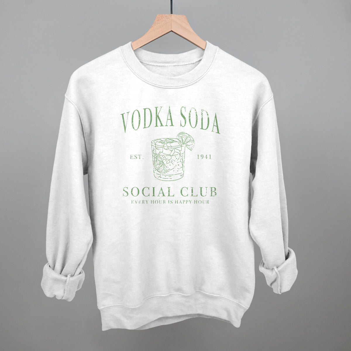 Vodka Soda Social Club Funny Sweatshirt in White – Ivy + Cloth