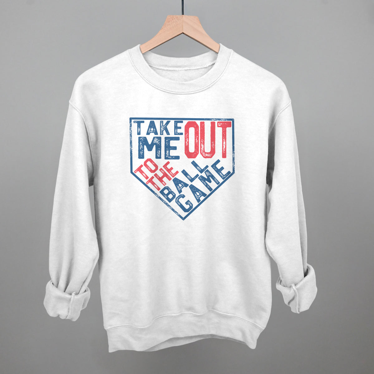 Take Me Out To The Ball Game (Plate) Funny Sweatshirt in White – Ivy + Cloth