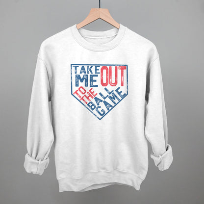 Take Me Out To The Ball Game (Plate) Funny Sweatshirt in White – Ivy + Cloth