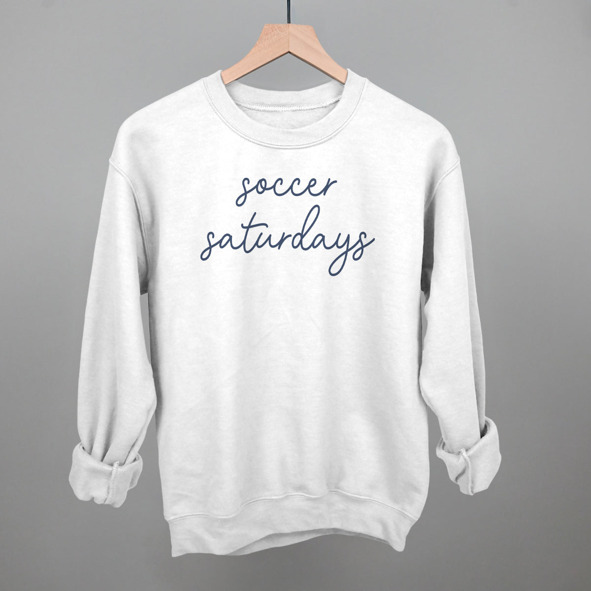 Soccer Saturdays Funny Sweatshirt in White – Ivy + Cloth