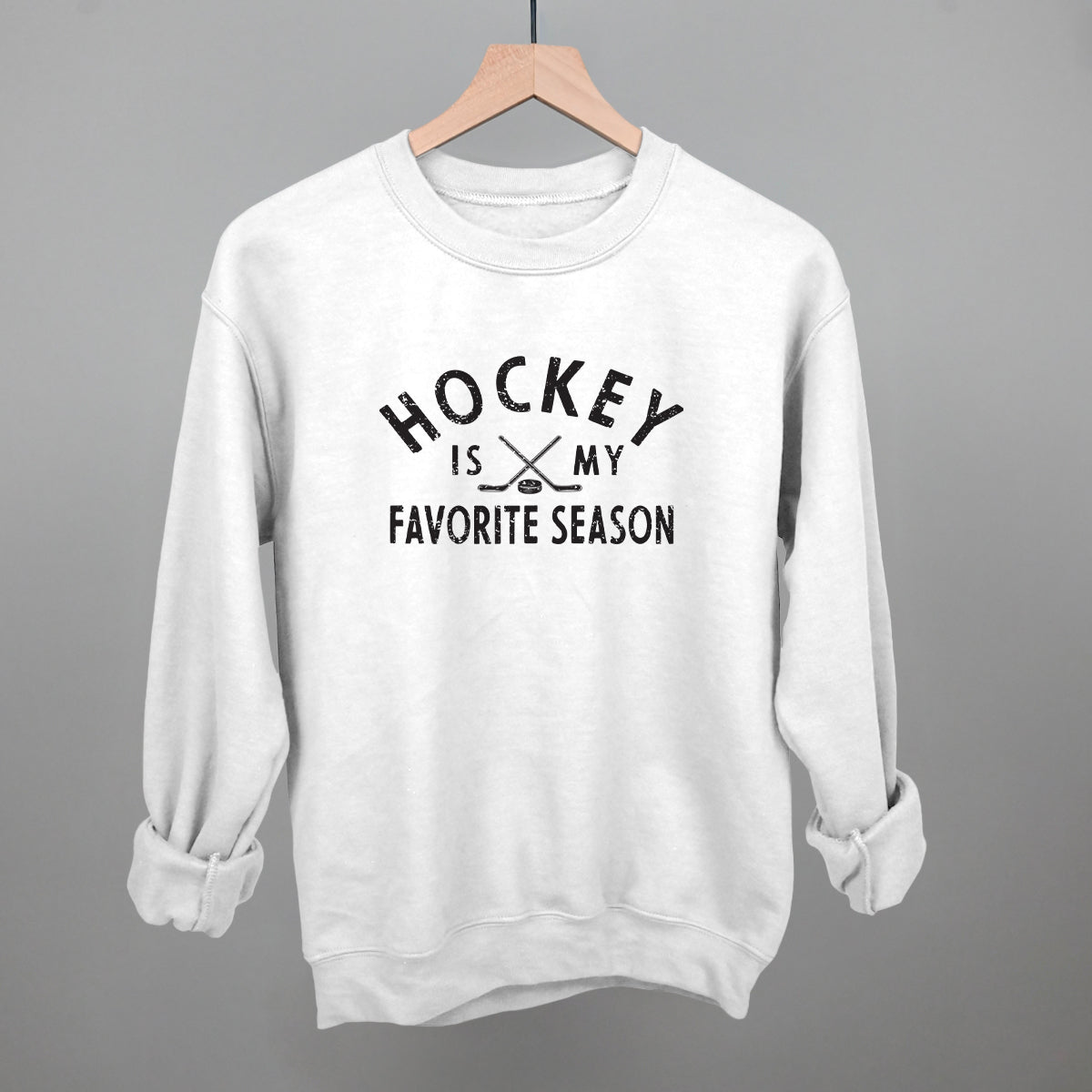 Hockey is My Favorite Season Funny Sweatshirt in White – Ivy + Cloth