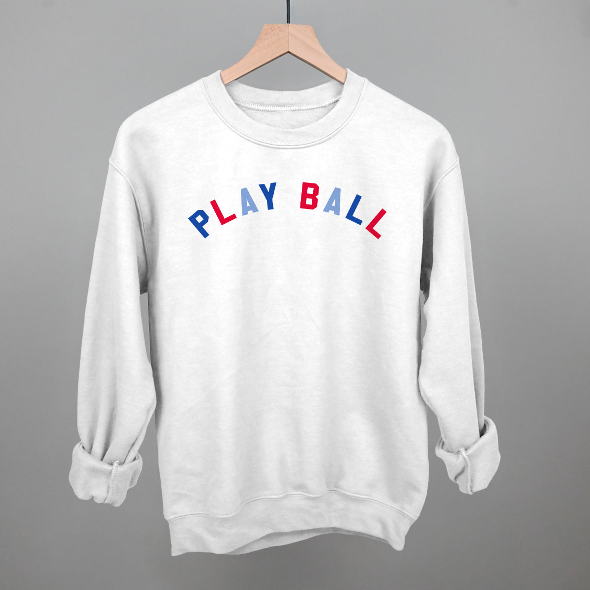 Play Ball Arc (White) Funny Sweatshirt in White – Ivy + Cloth