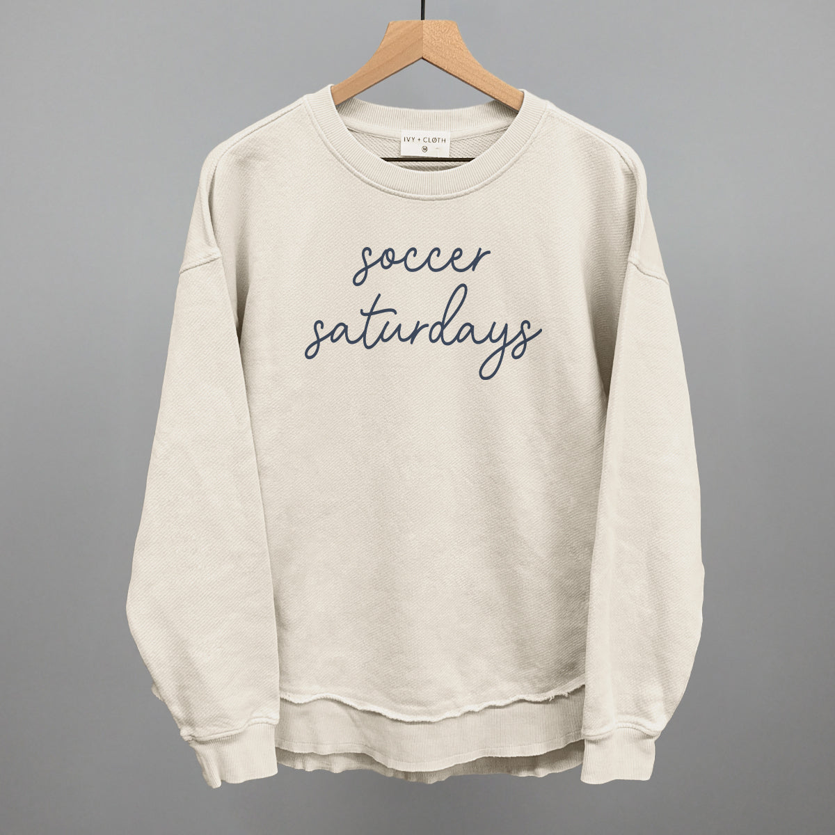 Soccer Saturdays Funny Oversized Terry Poncho in Tapioca – Ivy + Cloth