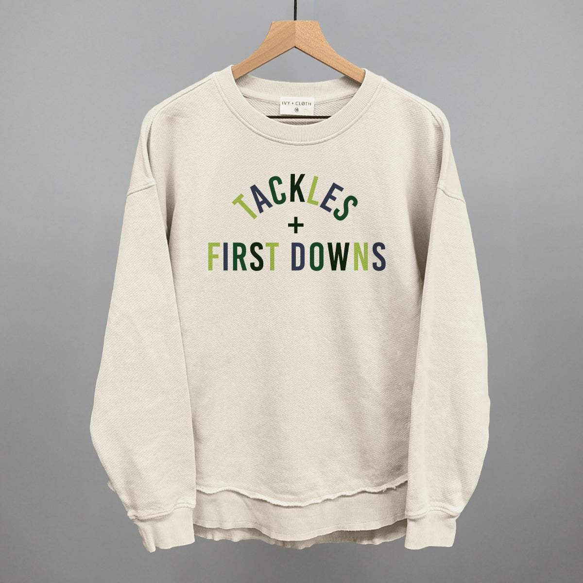 Tackles and First Downs Football graphic top in Tapioca