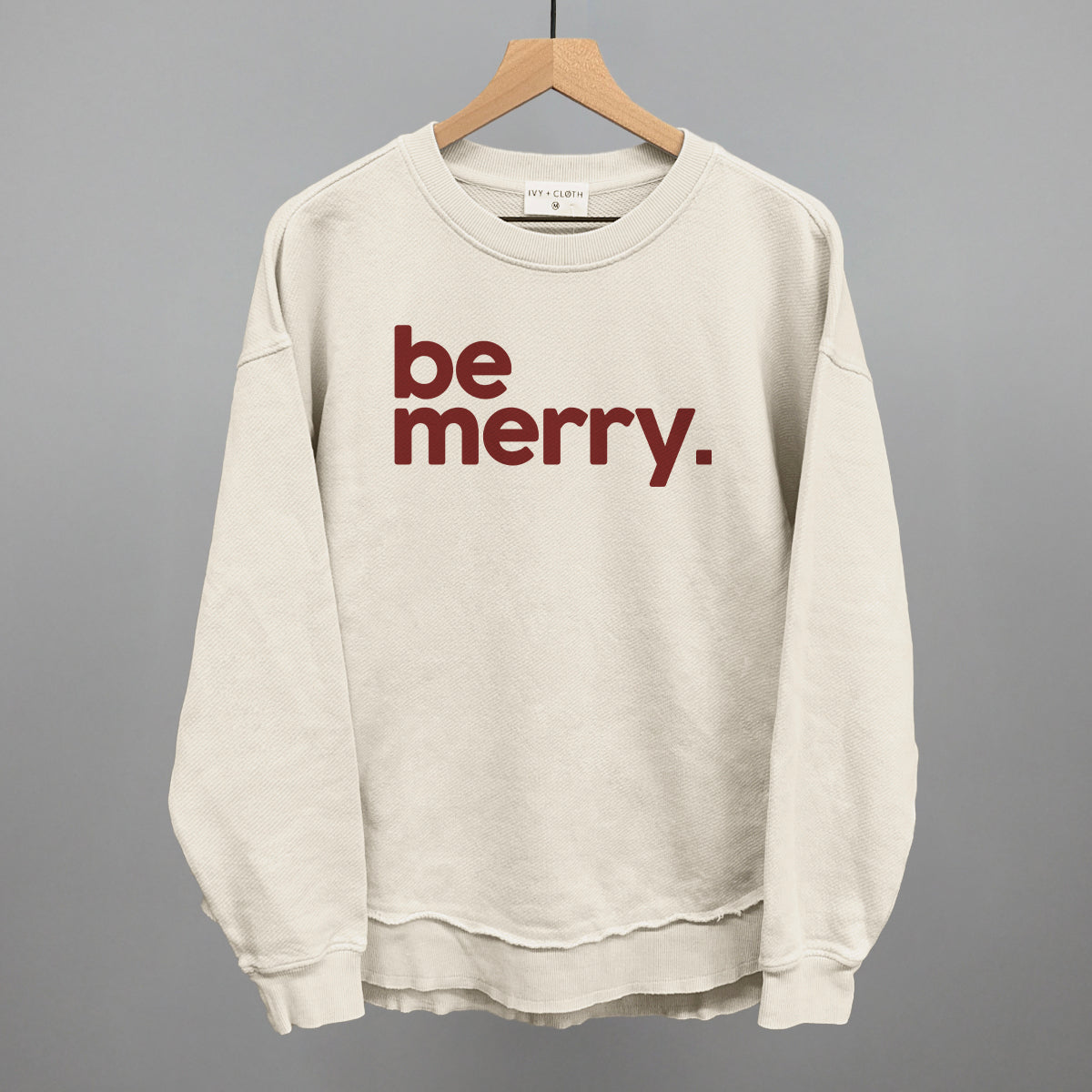 Be Merry Funny Oversized Terry Poncho in Tapioca – Ivy + Cloth