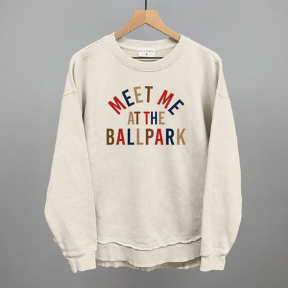 Meet Me At The Ballpark Baseball graphic top in Tapioca