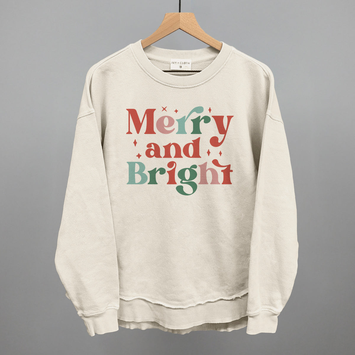 Merry and Bright Colorful Funny Oversized Terry Poncho in Tapioca – Ivy + Cloth