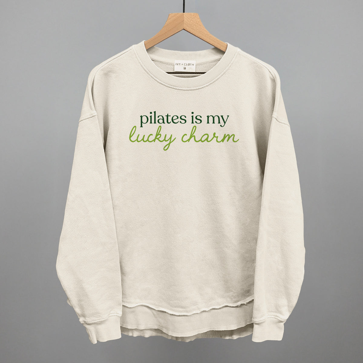 Pilates Is My Lucky Charm St. Patrick's Day graphic top in Tapioca