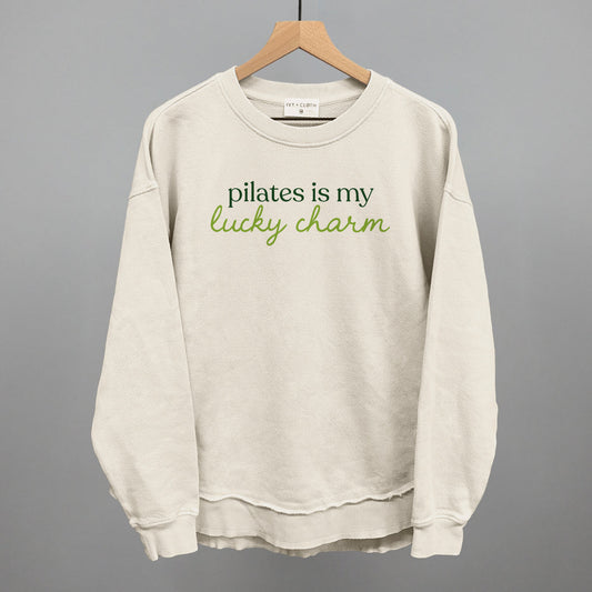 Pilates Is My Lucky Charm St. Patrick's Day graphic top in Tapioca