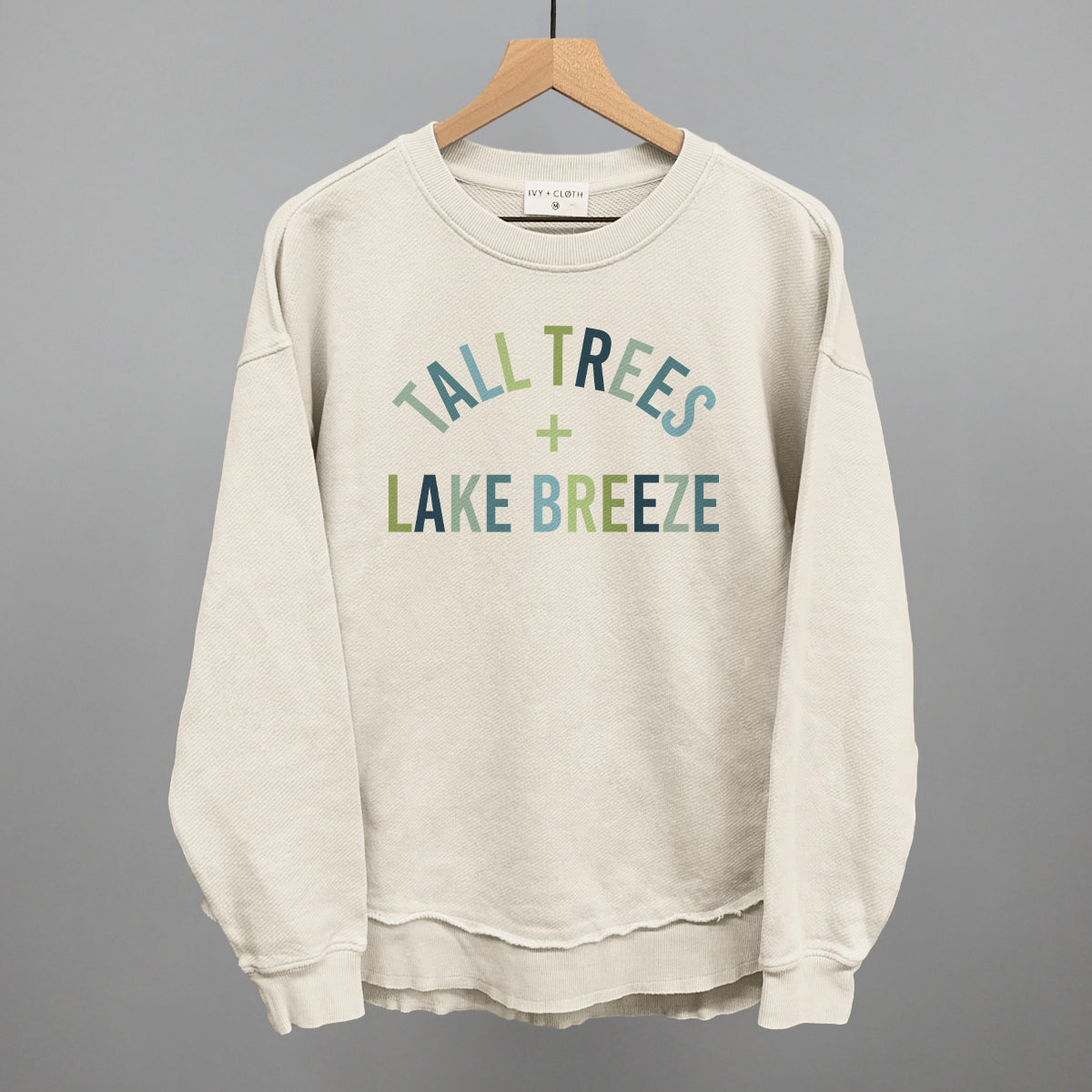 Tall Trees + Lake Breeze graphic top in Tapioca
