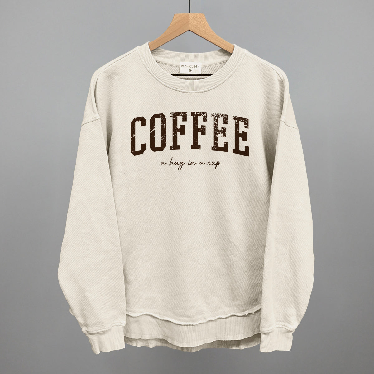 Coffee (A Hug In A Cup) Funny Oversized Terry Poncho in Tapioca – Ivy + Cloth