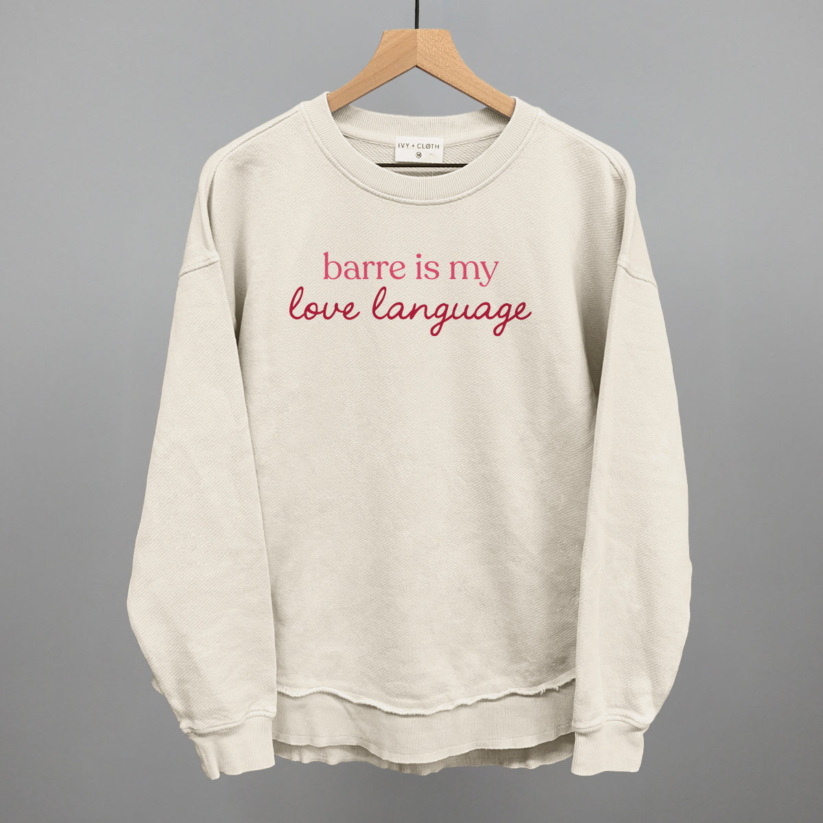 Barre Is My Love Language Funny Oversized Terry Poncho in Tapioca – Ivy + Cloth