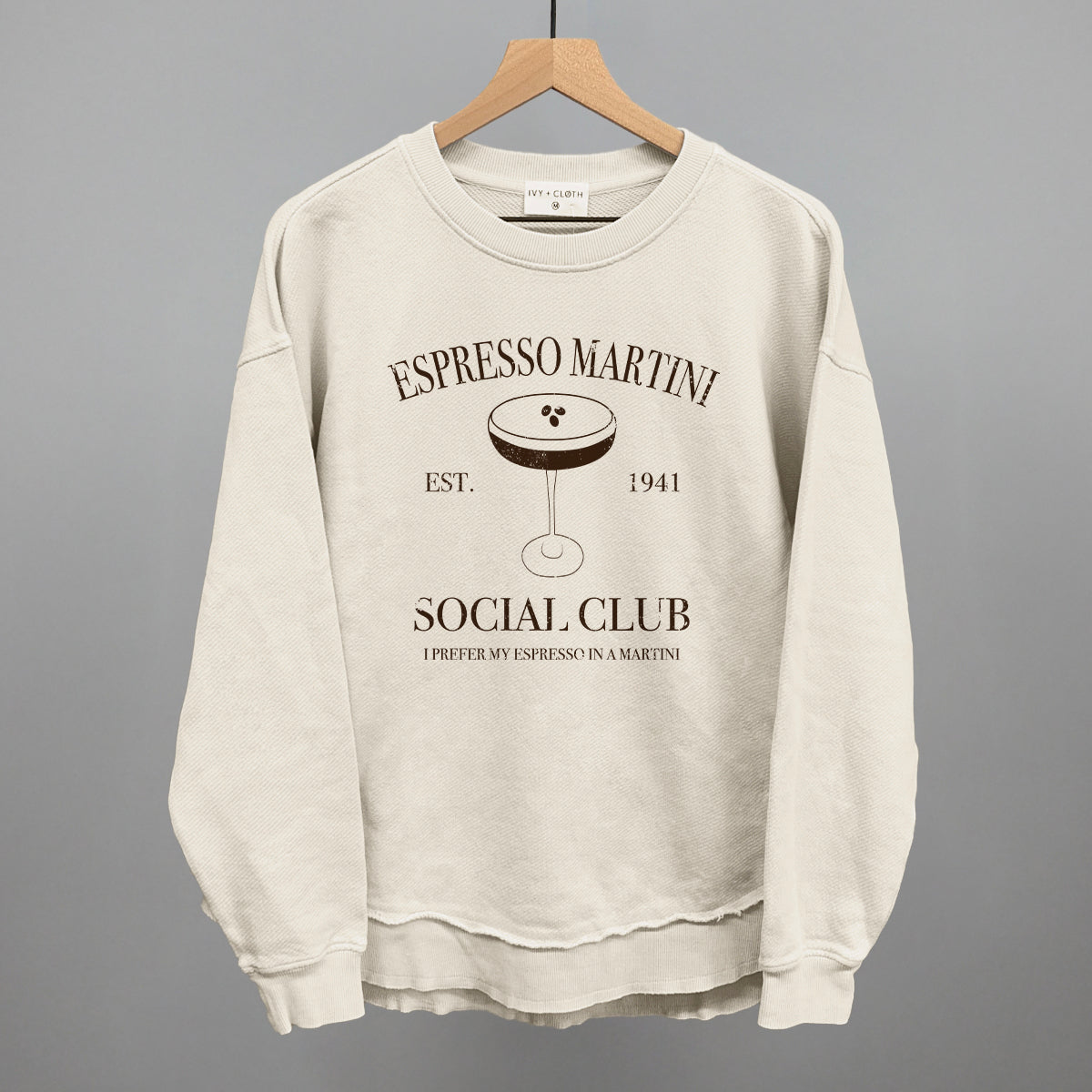 Espresso Martini Social Club Funny Oversized Terry Poncho in Tapioca – Ivy + Cloth