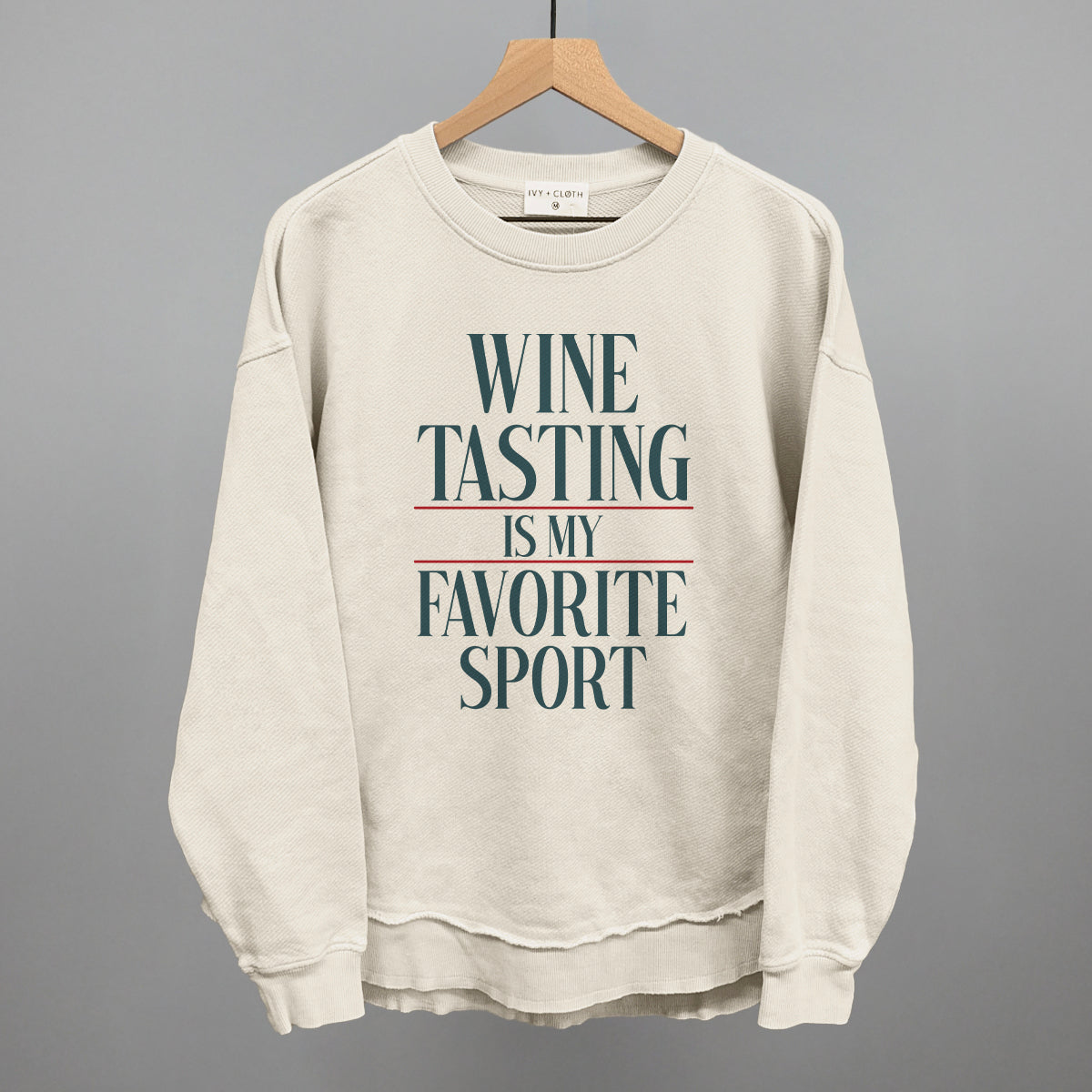 Wine Tasting Is My Favorite Sport graphic top in Tapioca