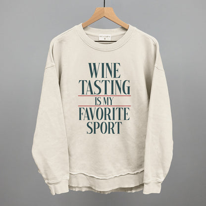 Wine Tasting Is My Favorite Sport graphic top in Tapioca